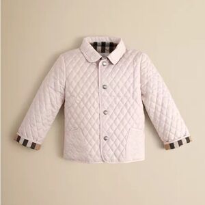 Authentic Burberry Toddler Girls Collin Quilted Pink Jacket Girls Sz 18M